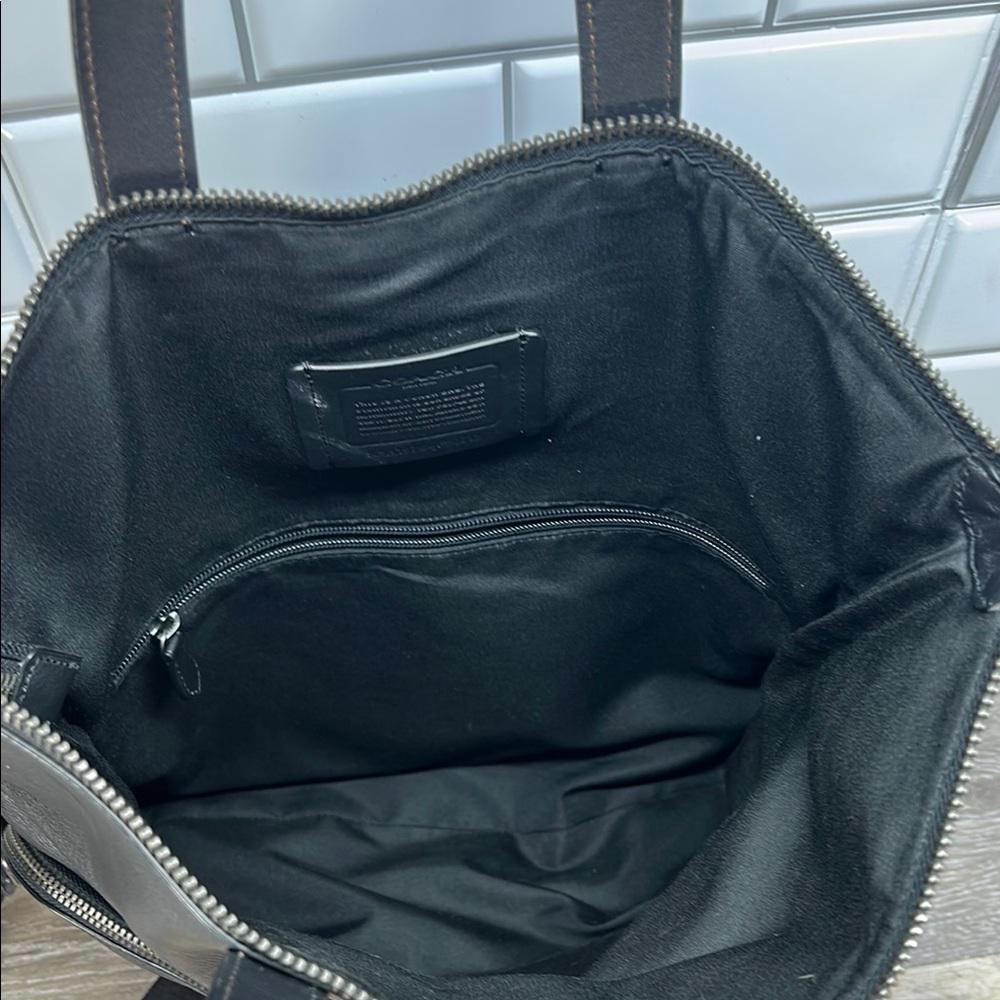 Coach Black Leather Tote Bag - Picture 5 of 16